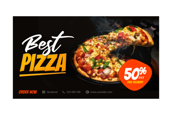 Craft a Mouth-Watering Twitter Post: The Delicious Pizza PSD Template