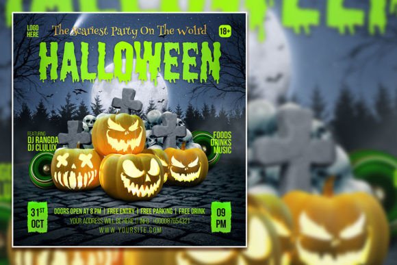 Design a Spooktacular Halloween Party Social Media Post