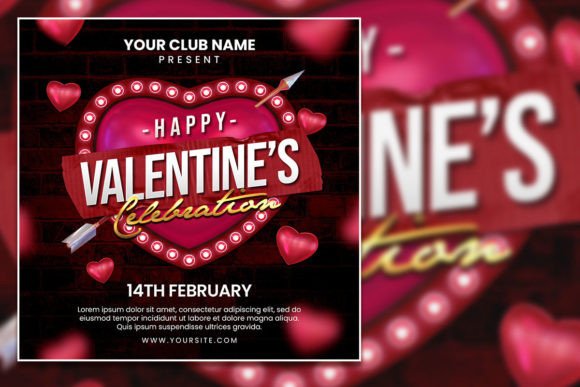 Design Your Perfect Valentine's Day Celebration Square Flyer
