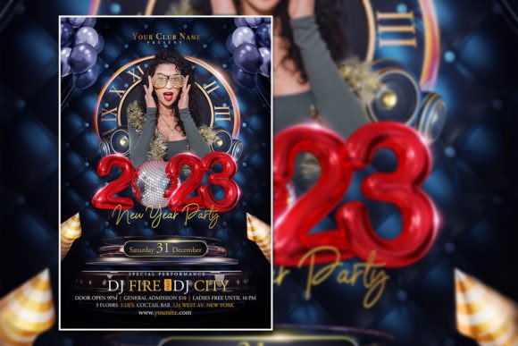 Ring in the New Year: The Ultimate Editable Flyer Template